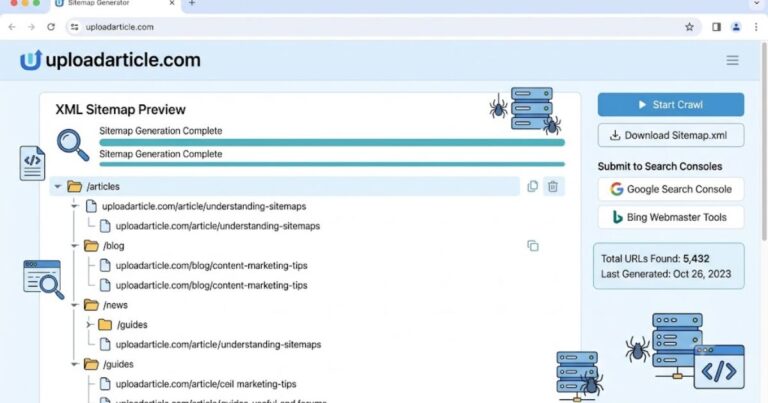 Complete Guide to Sitemap Generator on UploadArticle.com: Create, Optimize, and Submit Your Sitemap Easily
